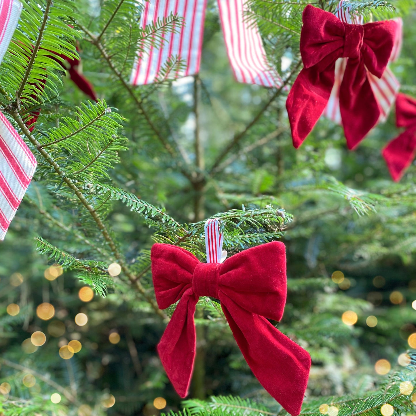 A decorative hanging bow decoration