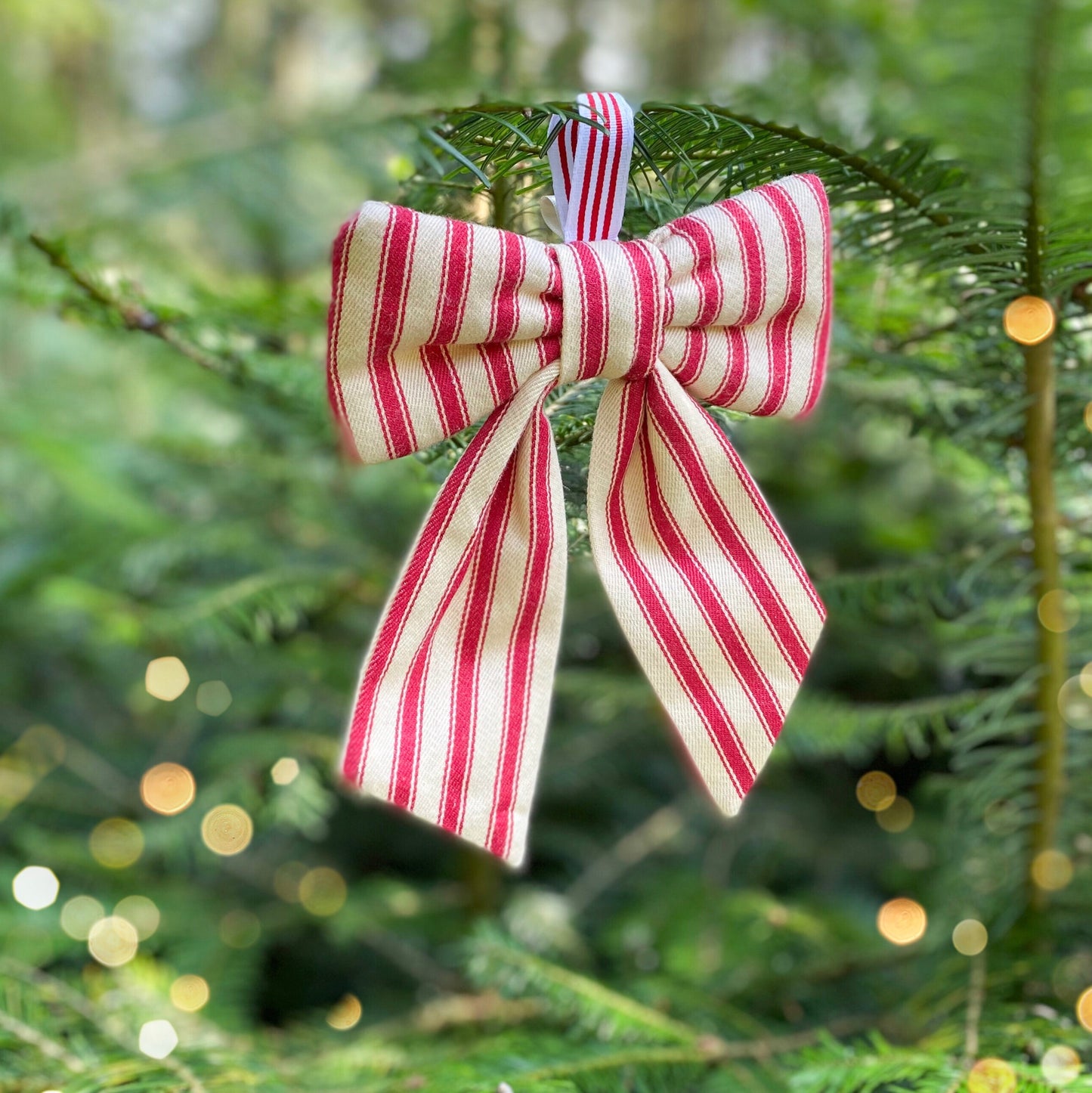 A decorative hanging bow decoration