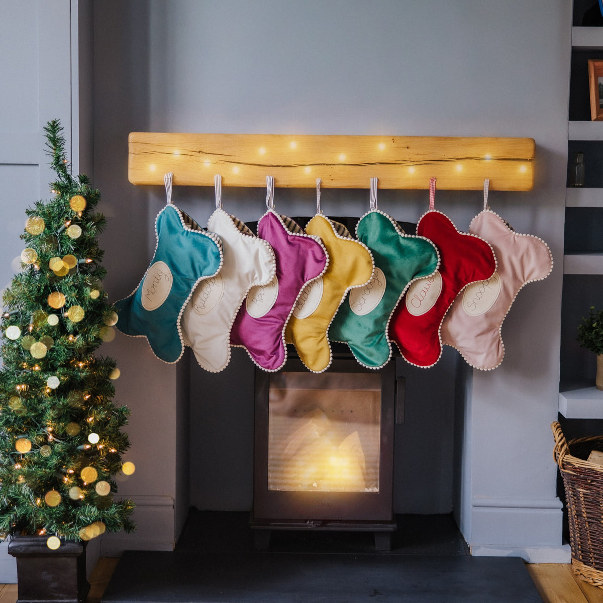 Personalised Dog Bone Christmas Stockings