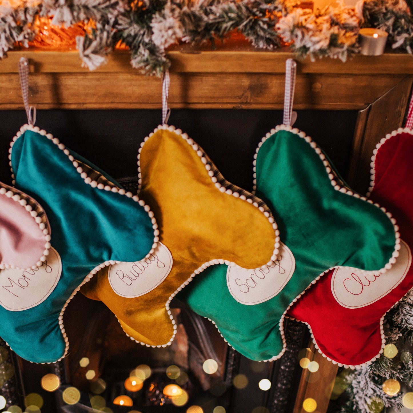 Personalised Dog Bone Christmas Stockings